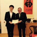 Certificate presentation on behalf of OCFMK by Dr. Schaden, Stadt Salzburg Bürgermeister